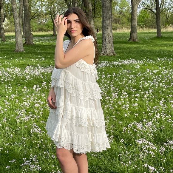 innika choo schiffli scallop frill mini dress - Picture 8 of 8